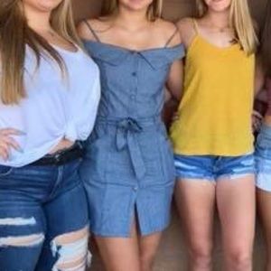 Blue Button Down Dress